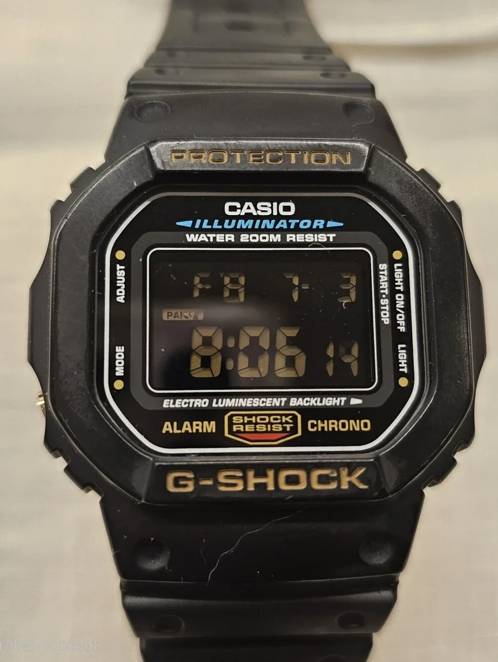 Casio G-Shock DW-5600 Bezel with DW 5025 Case Men's Black Digital Watch- 42mm
